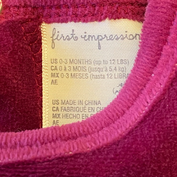 Baby Girls (2) Holiday/Winter Outfits - Size - 0-6 months by First Impressions. - Picture 10 of 11